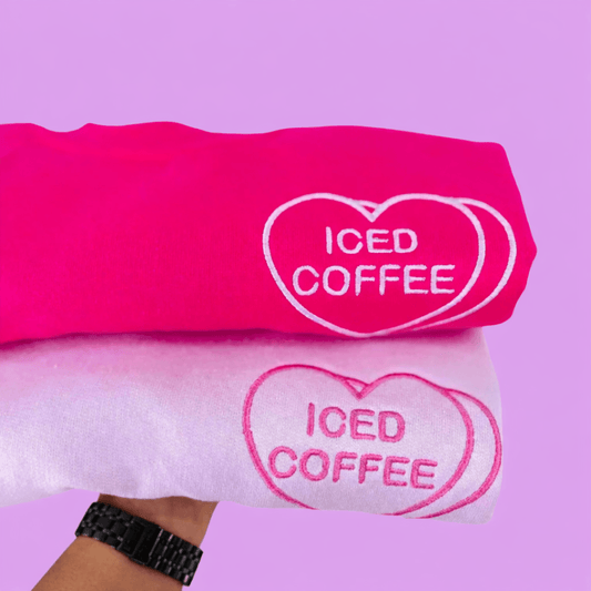 Iced Coffee Heart Embroidered Sweatshirt