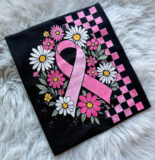 Floral Bow Breast Cancer Awareness - WS