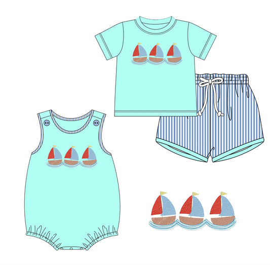 Sailboat Trio Embroidered Collection - ETA late April