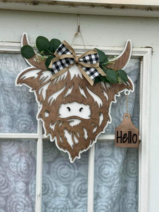 Highland Cow Door Hanger