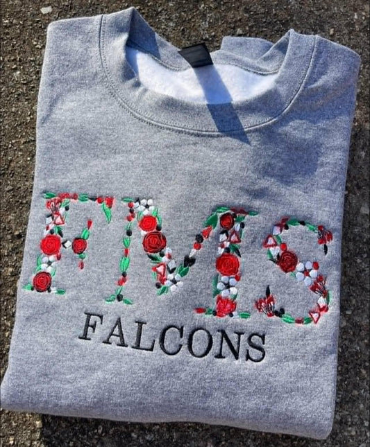 Custom Floral Embroidered Sweatshirt