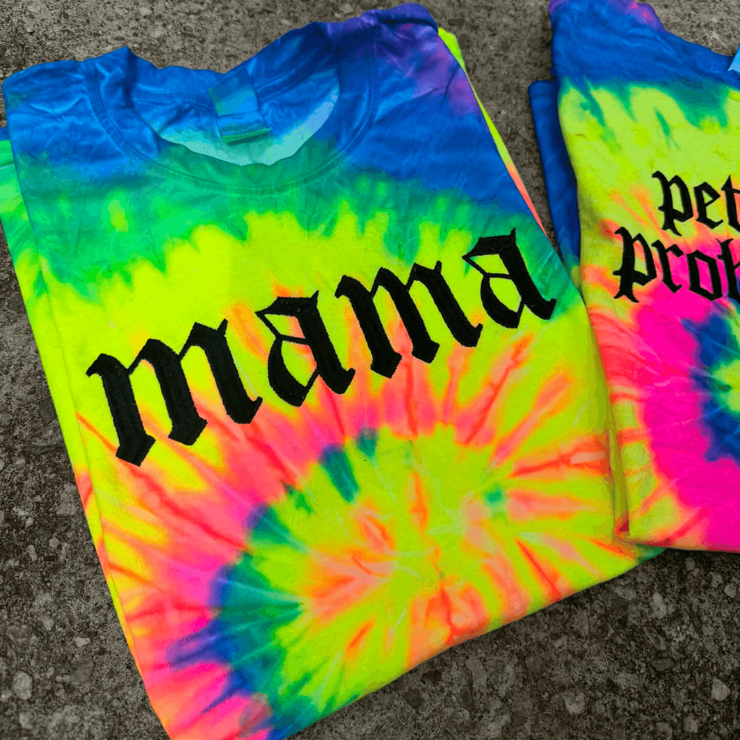 Custom Cloister Black Tie Dye Embroidered Shirt | Personalized Alternative Embroidery