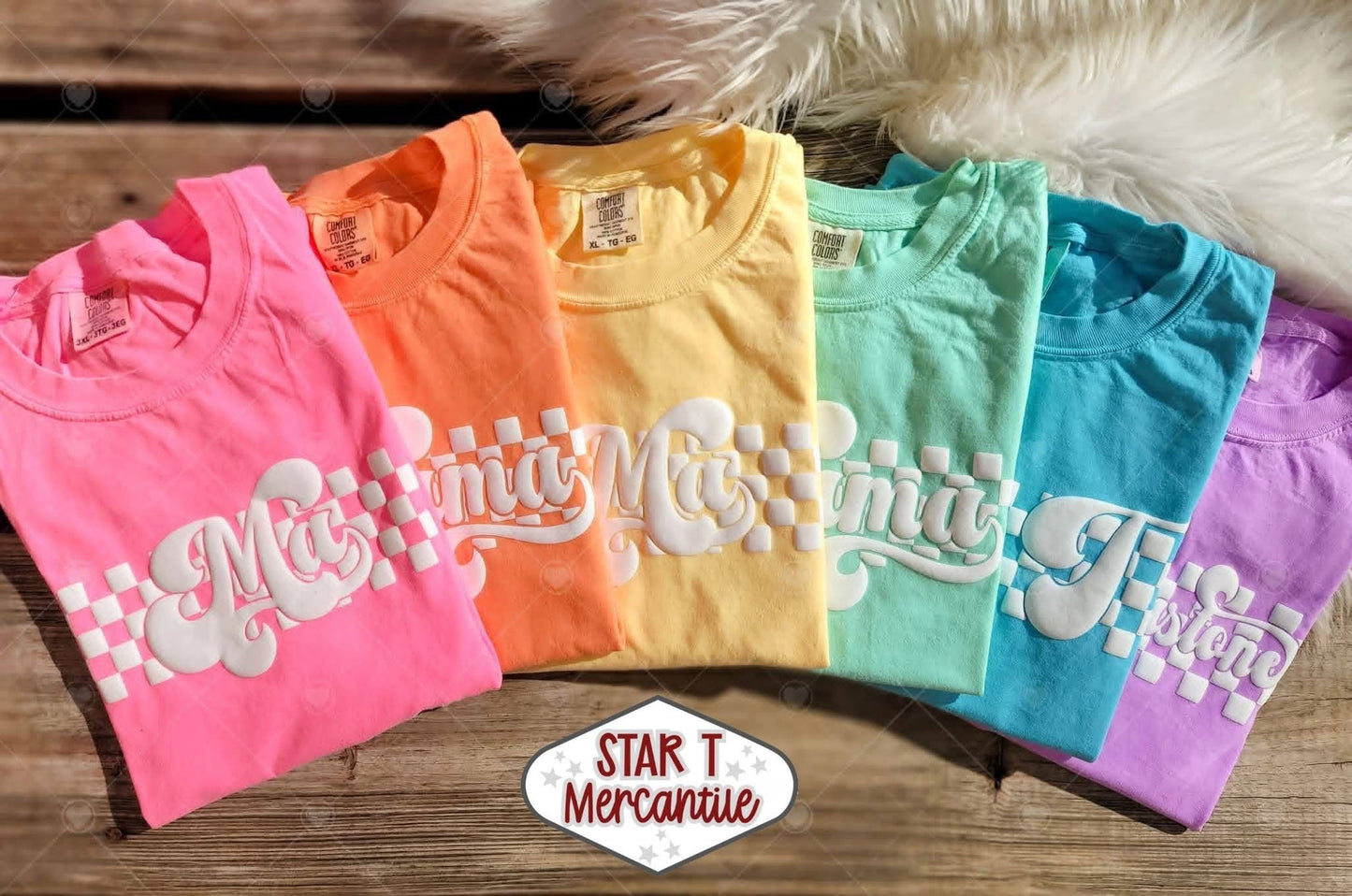 Embossed Retro Checkered Custom Name Tee