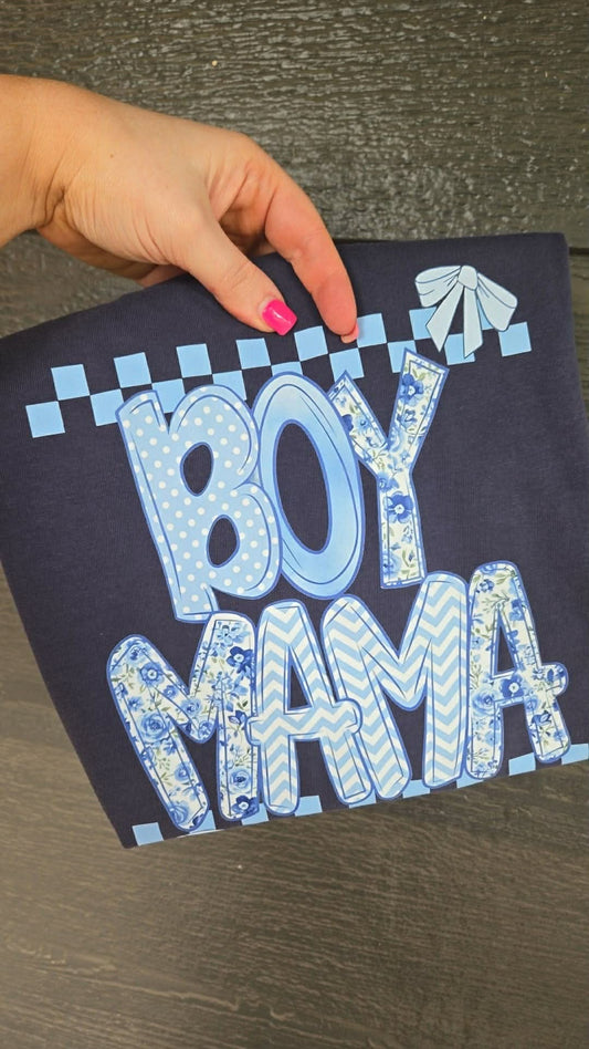 Floral and Checks Boy Mama