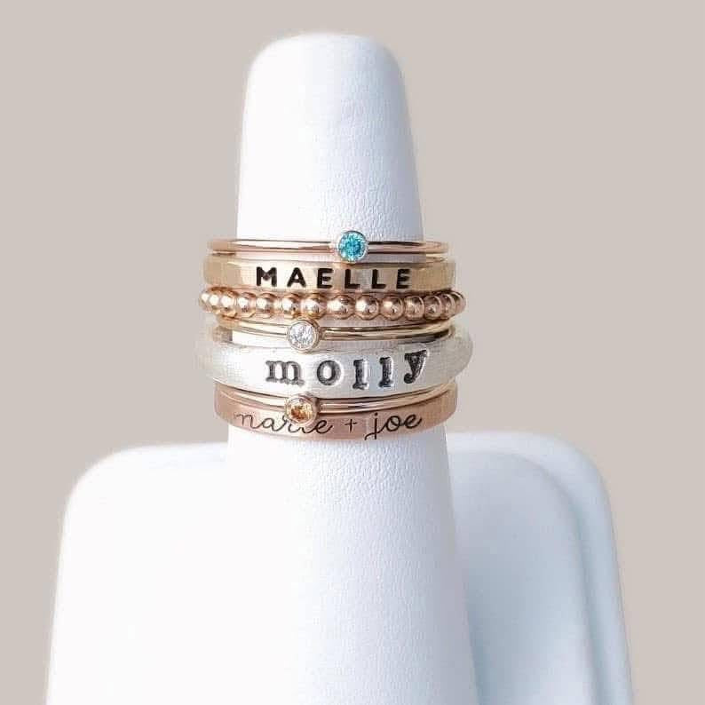 Personalized Name Ring Set