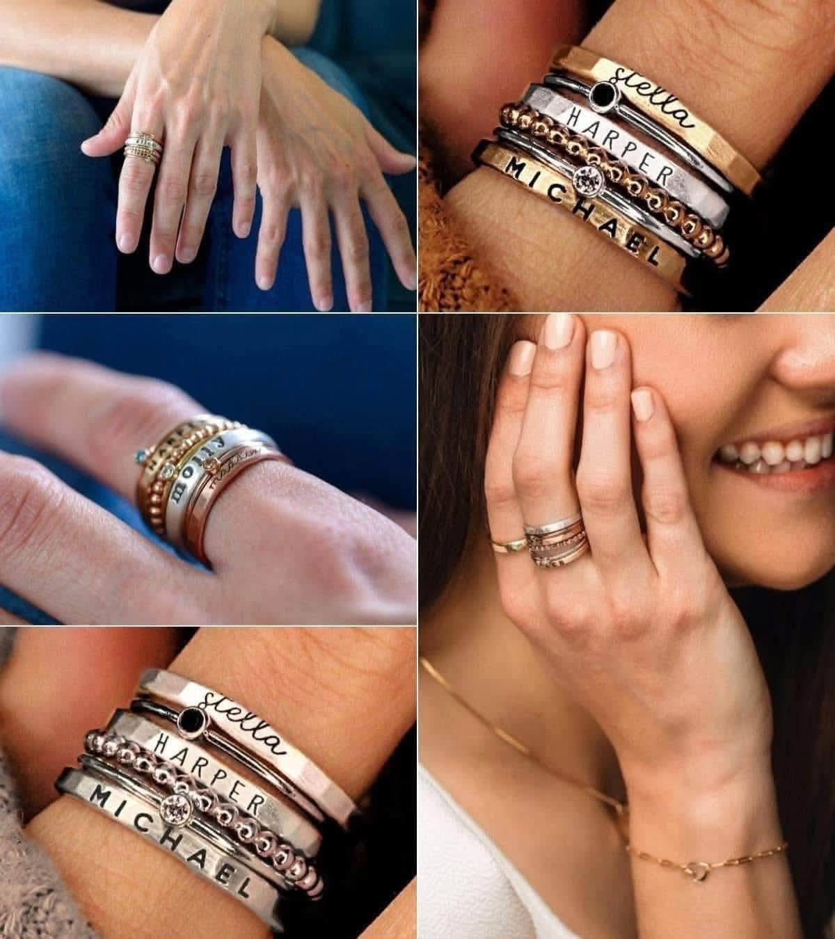 Personalized Name Ring Set