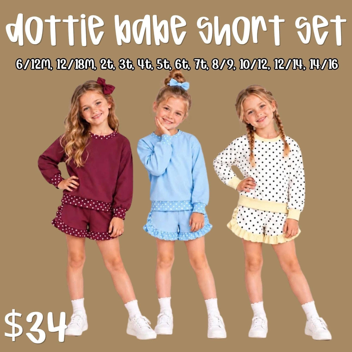 Dottie Babe Short Set -Maroon