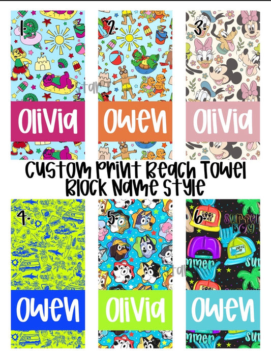 Custom Print Beach Towel
Block Name Style