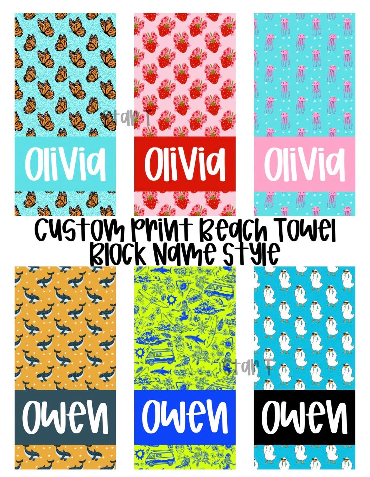 Custom Print Beach Towel
Block Name Style