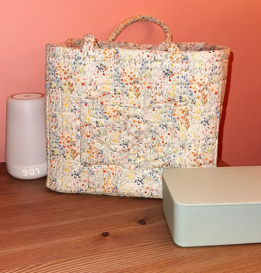 Quilted Cotton Floral Storage Baskets