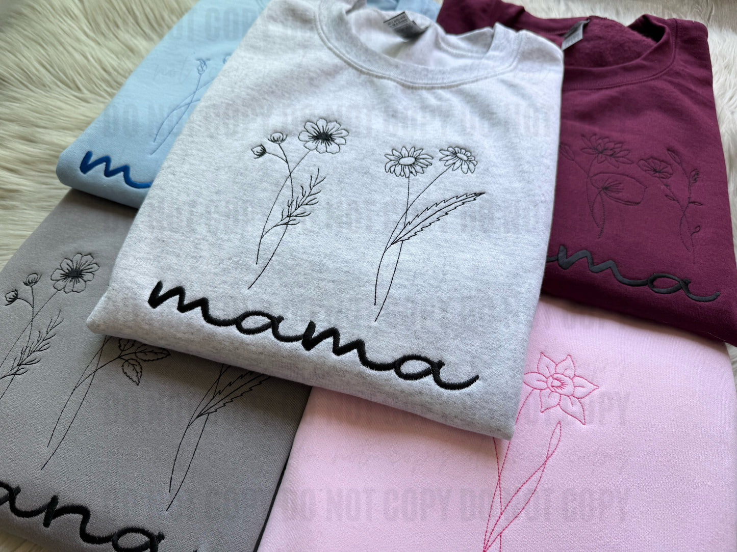 Custom Birth Month Flower Embroidery - WS
