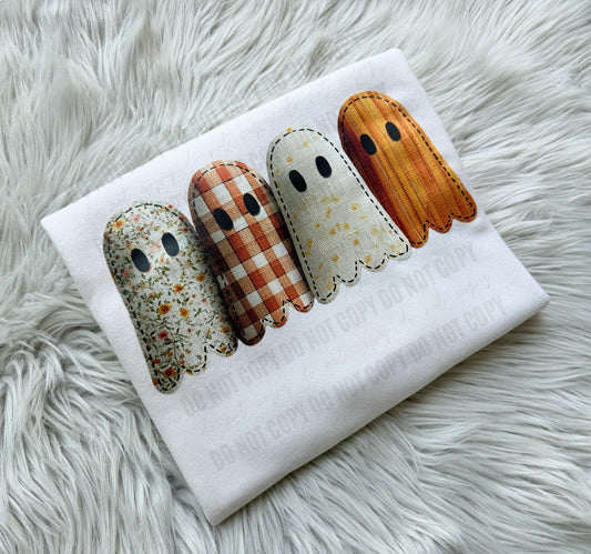 Four Ghosties Faux (Fake) Applique - WS