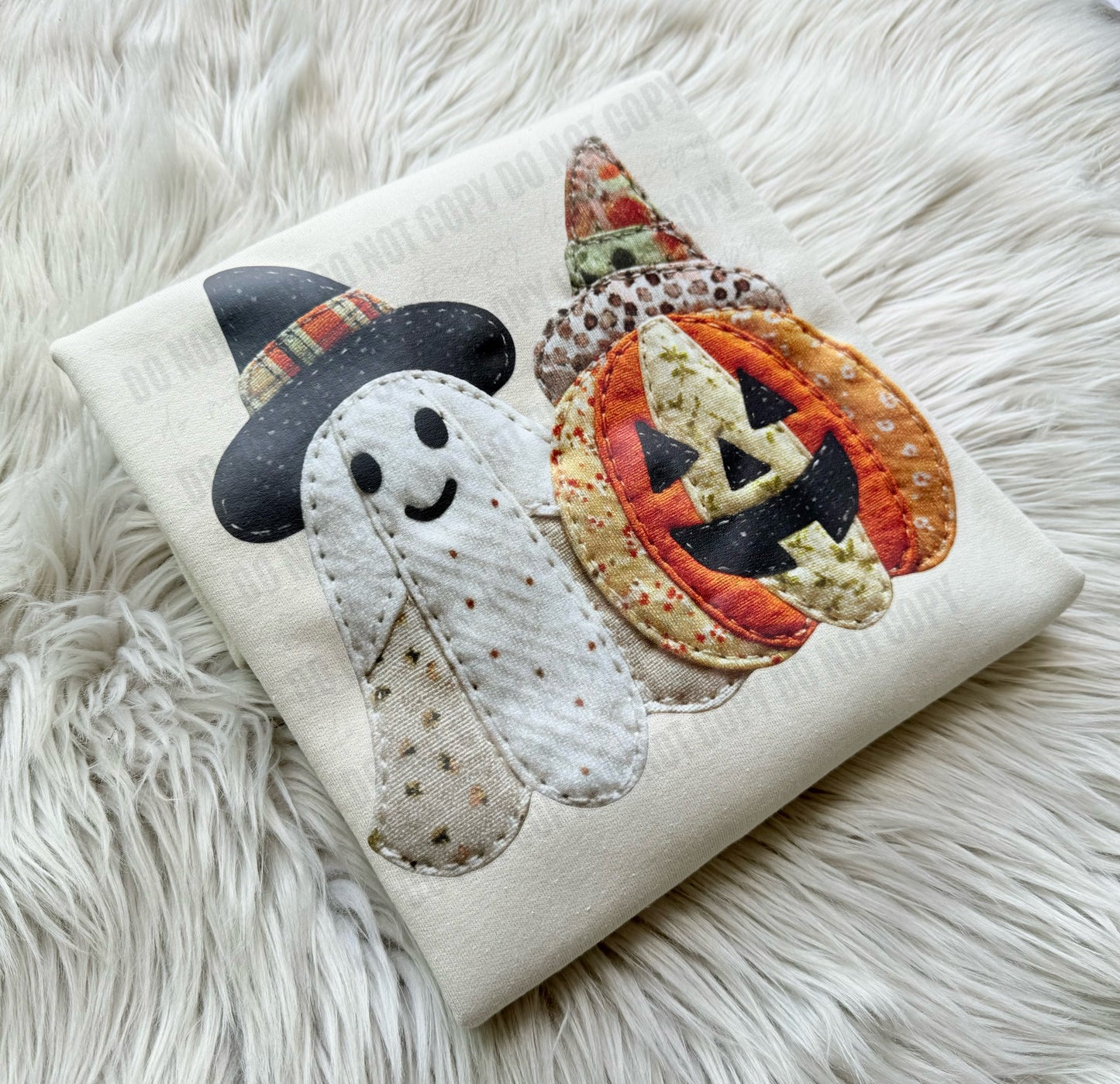 Ghostie & Pumpkin Faux (Fake) Applique - WS