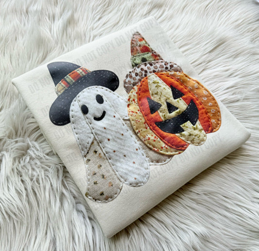 Ghostie & Pumpkin Faux (Fake) Applique - WS