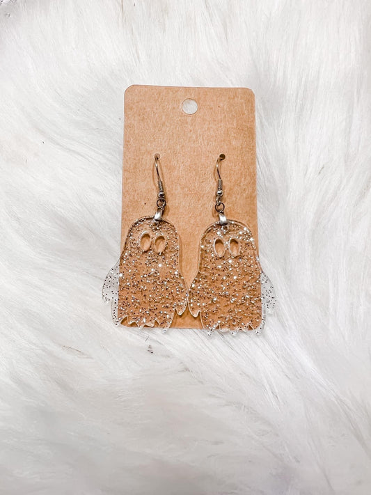 Glitter Ghost Dangles