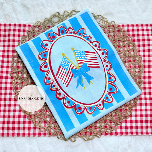 Striped Patriotic Frame with Flags - WS
