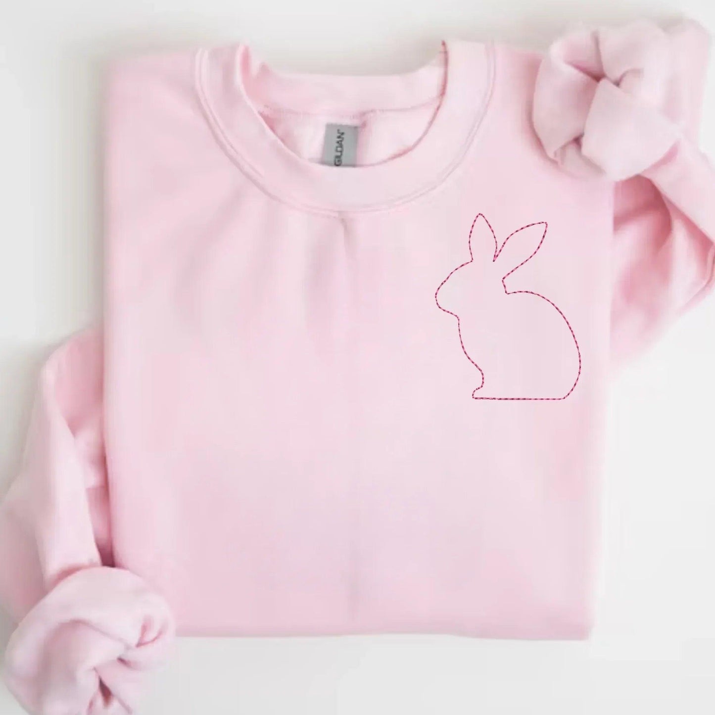 Stitched Bunny Left Chest Embroidered Sweatshirt | QUICK SHIP