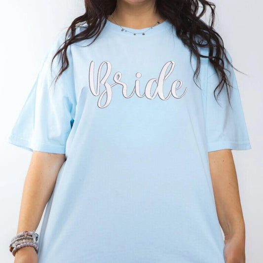 Bride 3D Puff Embroidered Shirt