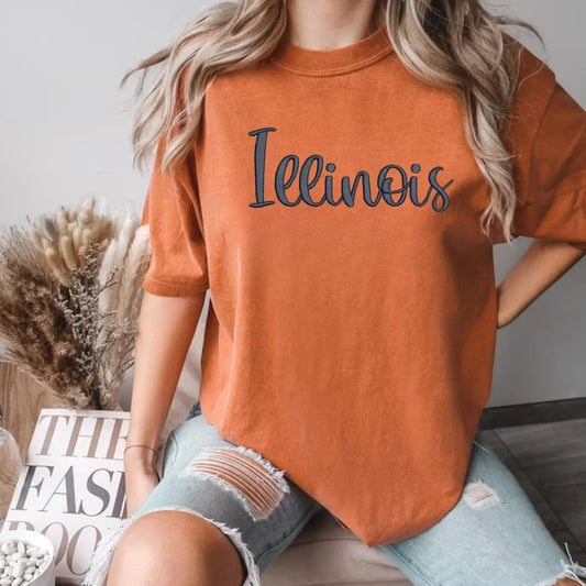 Illinois 3D Puff Embroidered Shirt