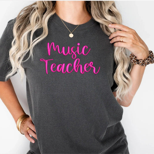 Music Teacher 3D Puff Embroidered Shirt
