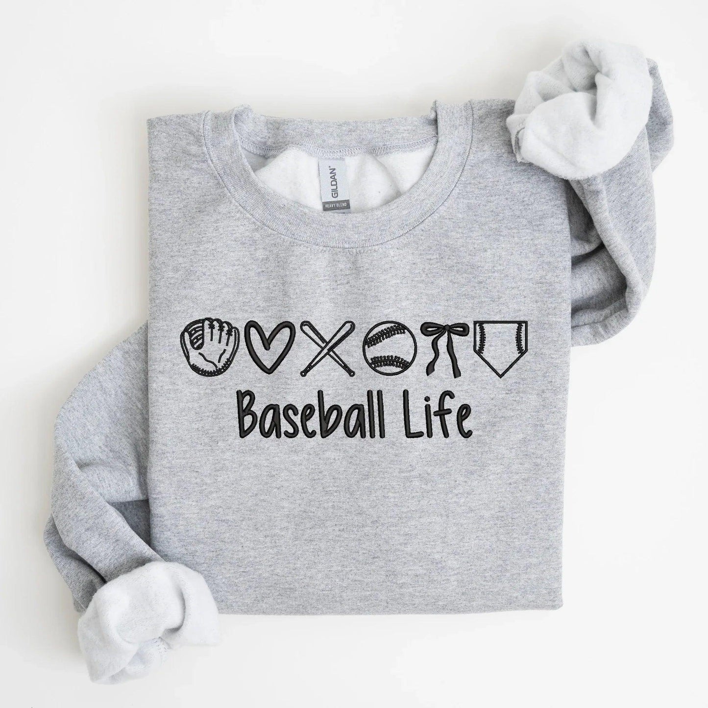 Baseball Life Embroidered Sweatshirt - QUICK SHIP