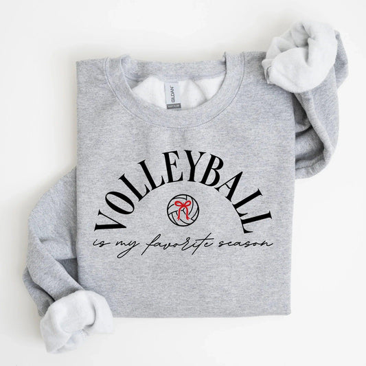 Volleyball Is My Favorite Season Embroidered Sweatshirt