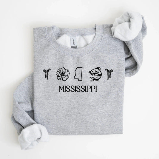 Mississippi Embroidered Sweatshirt - QUICK SHIP