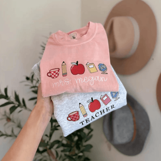 Teacher Icon Embroidered Short Sleeve Tee