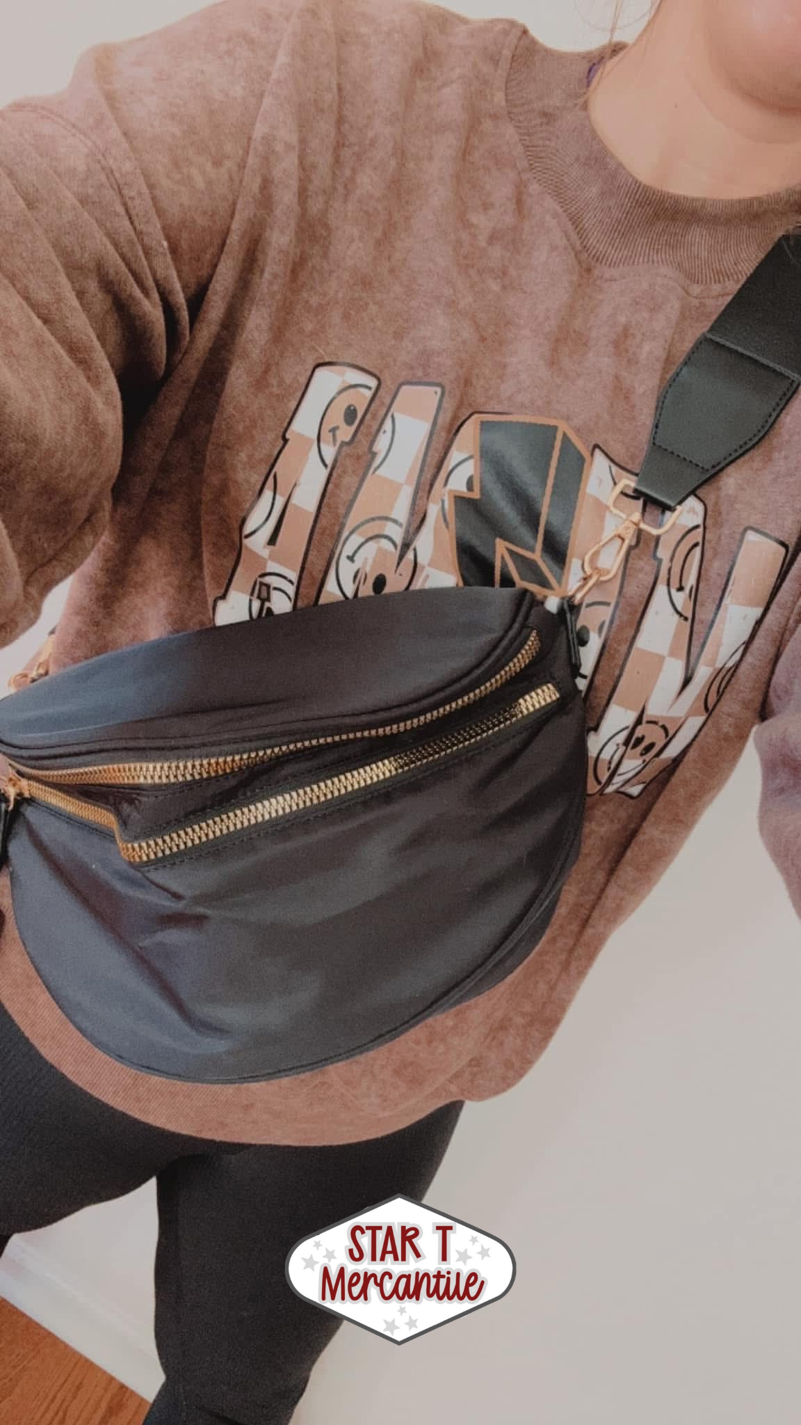 Checkered & Solid Color Bum Bag