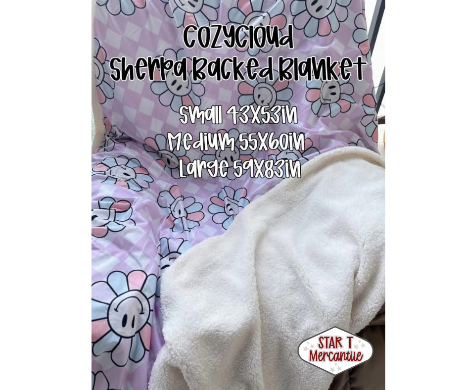Cozy Cloud Sherpa Backed Blanket