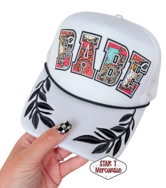 Babe Black & White Trucker Hat
