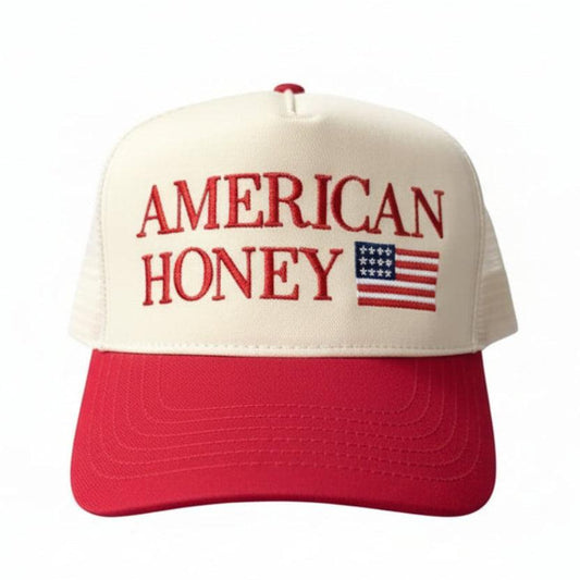 American Honey Embroidered Adjustable Five-Panel Twill Hat
