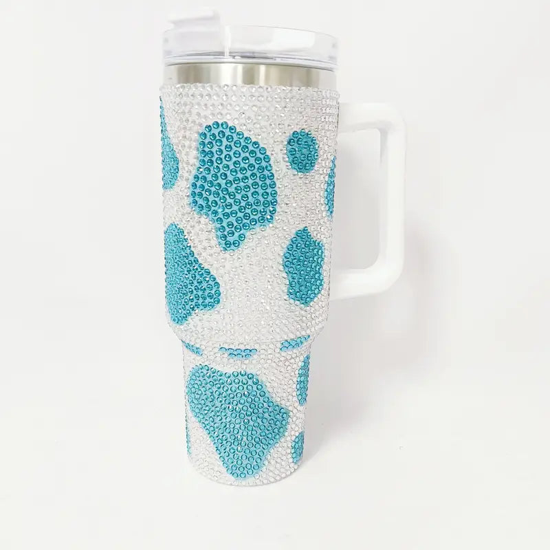 Bling Cow Print Tumbler