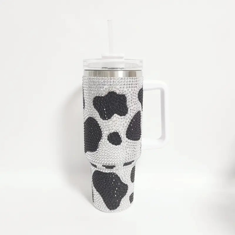 Bling Cow Print Tumbler