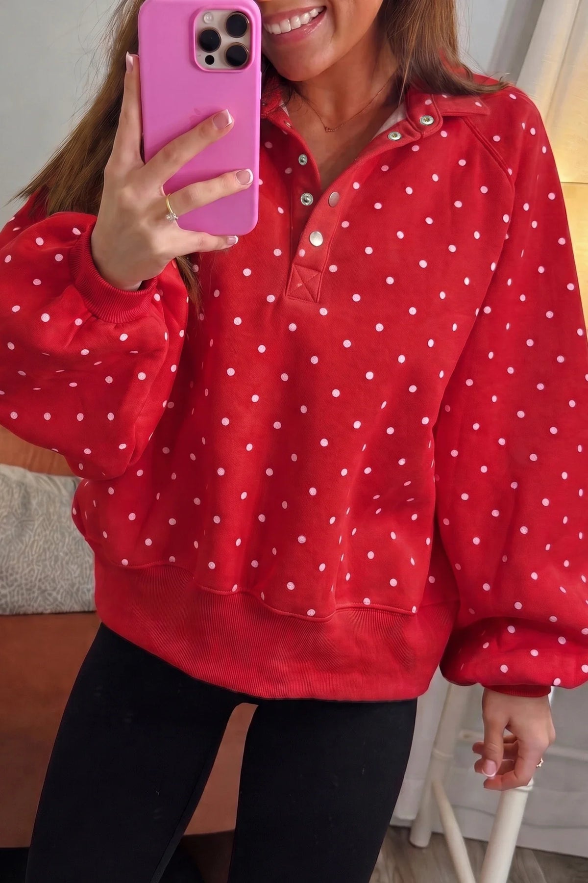 Red Polka Dot Sweatshirt - Closes 10.17