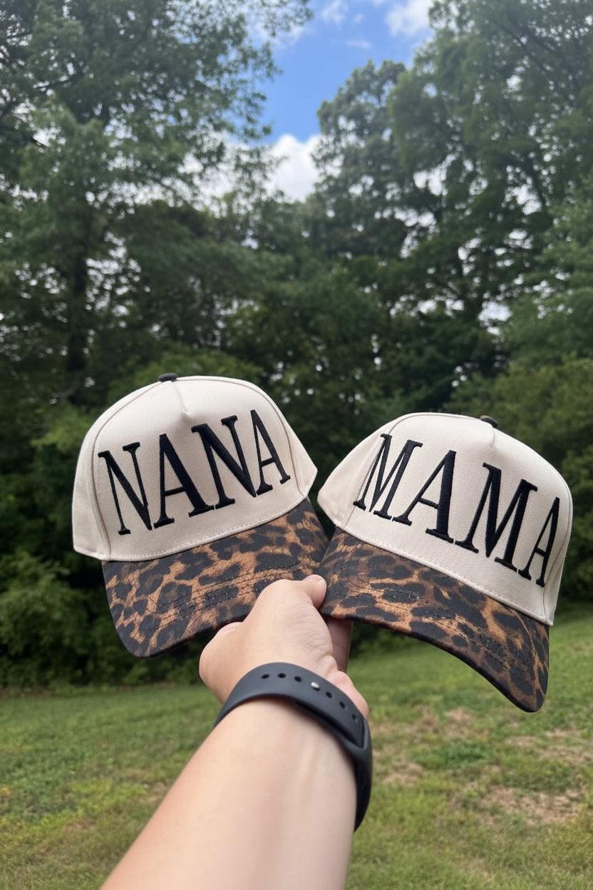 Custom Embroidered Leopard Brim Trucker Hat | Personalized Text Snapback Hat
