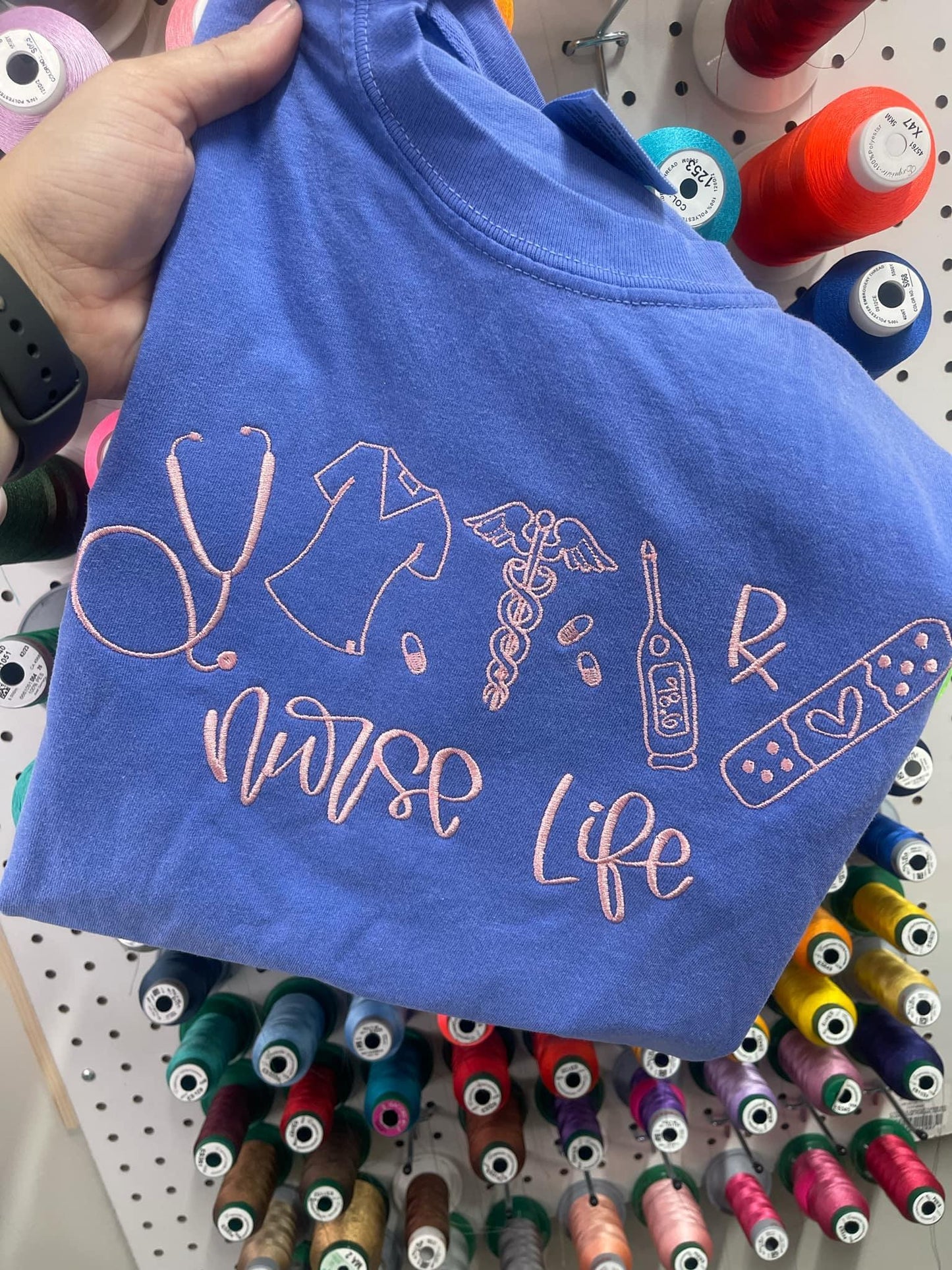 Embroidered Nurse Life Comfort Colors Shirt | QUICK SHIP
