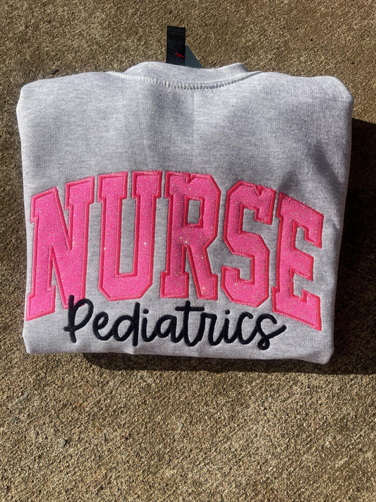 Varsity Glitter Applique Embroidered Shirt | Custom September Script & Personalized Sleeve | Merch Girls