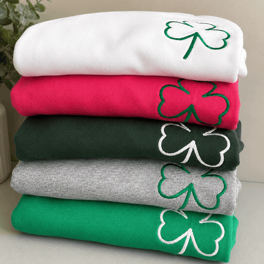 Embroidered Shamrock Sweatshirt | St. Patrick's Day Crewneck