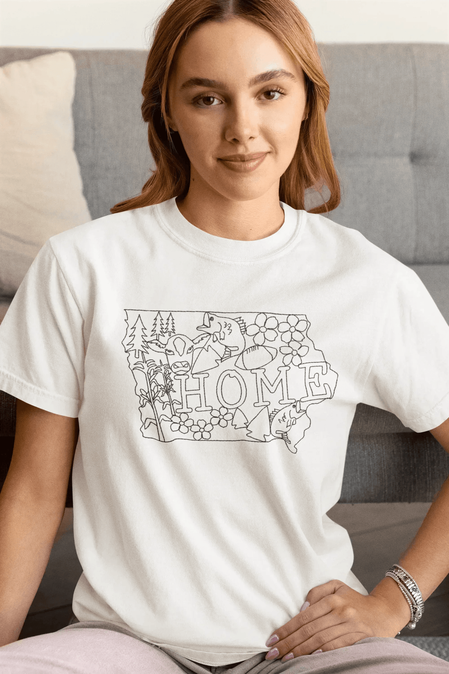 Home State Linework Embroidered Shirt | QUICK SHIP