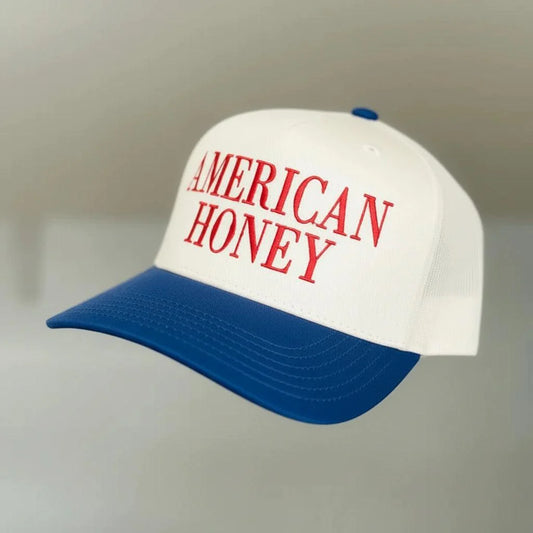 American Honey Embroidered Adjustable Five-Panel Twill Hat