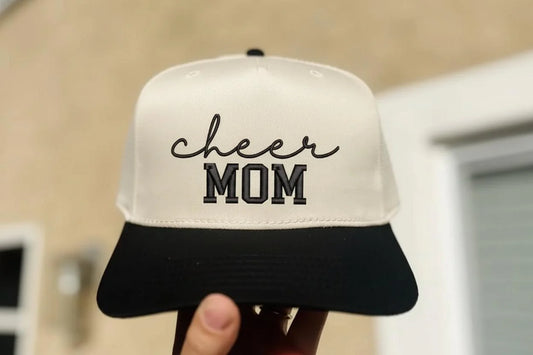 Cheer Mom Embroidered Adjustable Five-Panel Twill Hat