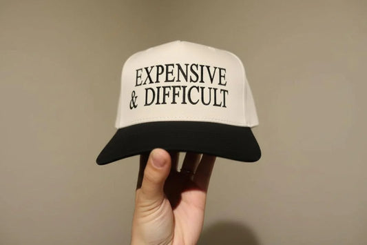 Expensive & Difficult Embroidered Adjustable Five-Panel Twill Hat