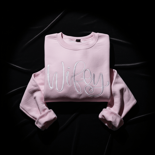 Wifey Embroidered Sweatshirt