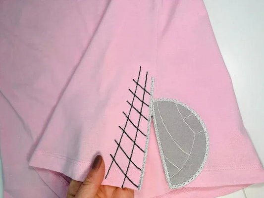 Volleyball Split Sides Applique Embroidered Sweatshirt with Optional Front