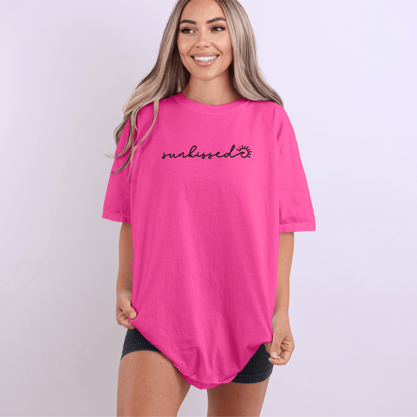 Sunkissed Summer Embroidered Comfort Color Short Sleeve Shirt or Tank Top