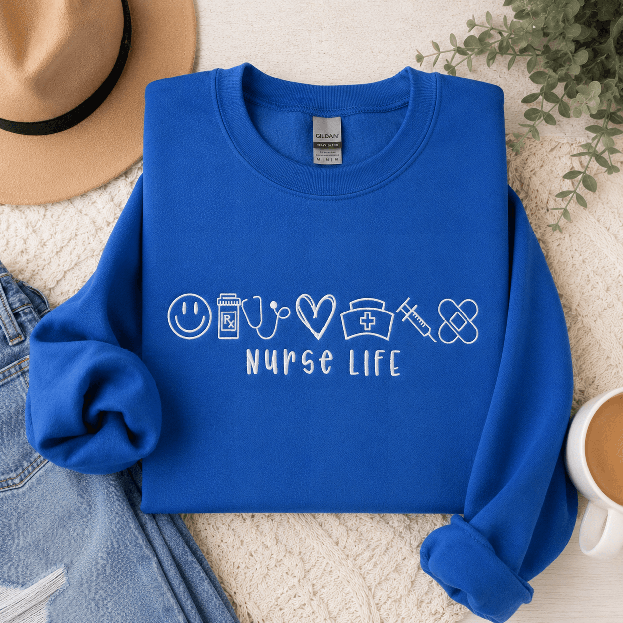 Embroidered Nurse Life Shirt | Custom Nurse Sweatshirt | QUICK SHIP