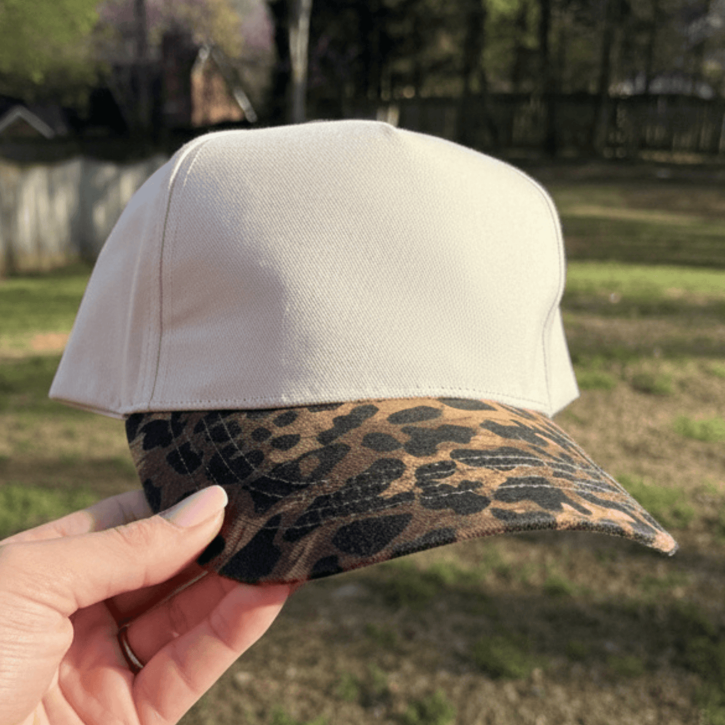 Leopard Brim “MAMA” Hat | Embroidered Adjustable Cap